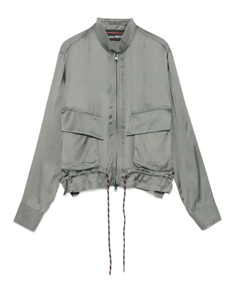 Collection Privée? Satik satin-finish drawstring jacket - Grün Grün