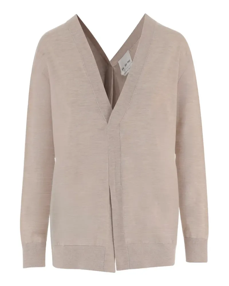Sa Su Phi Pullover mit V-Ausschnitt - Nude Nude