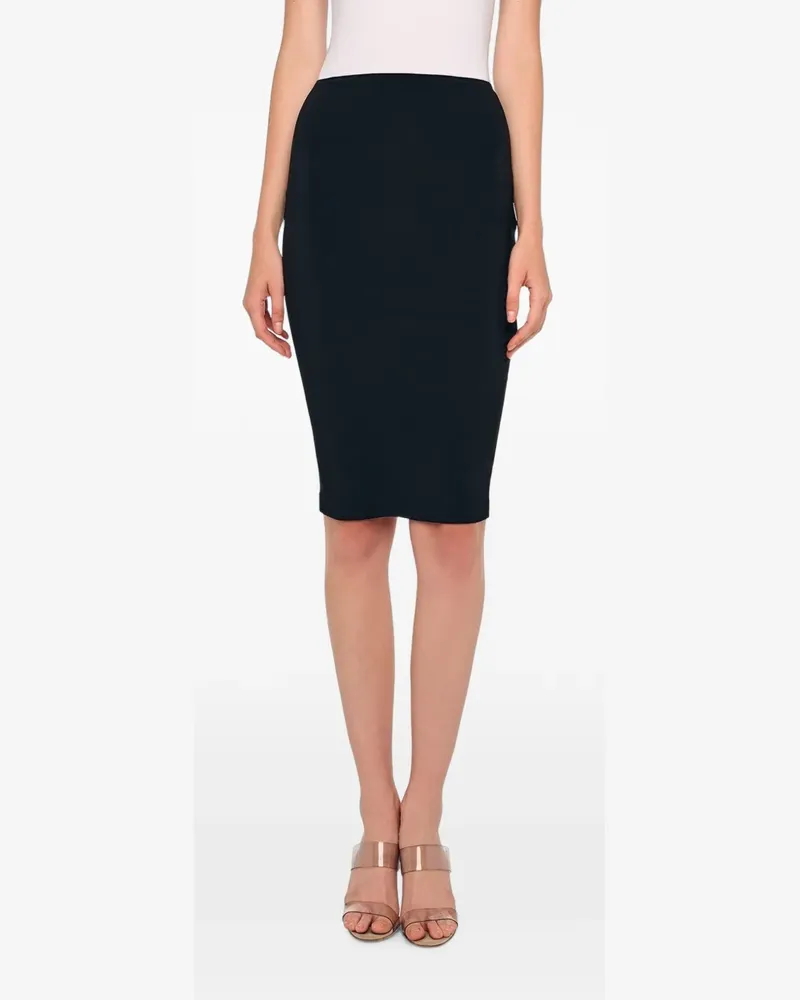 Norma Kamali straight-cut high-waist midi skirt - Schwarz Schwarz