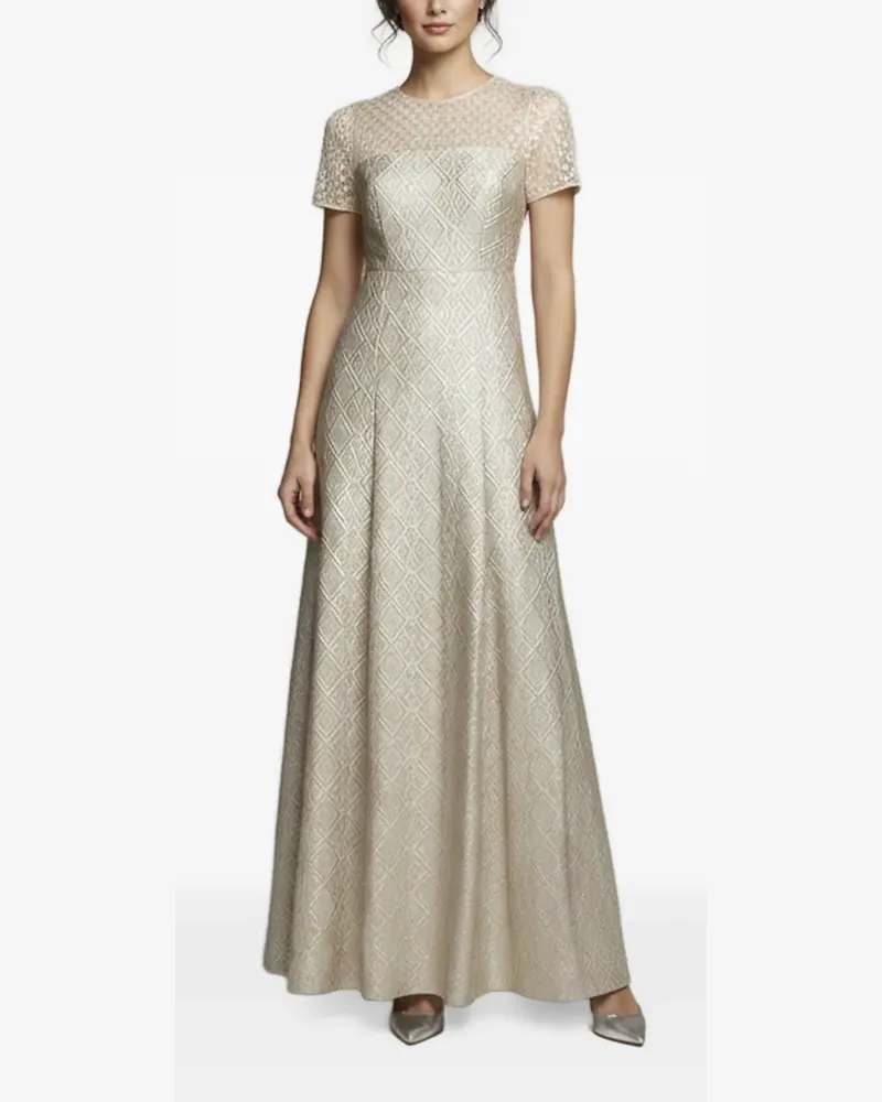 Max Mara Fulmine geometric-jacquard maxi dress - Nude Nude