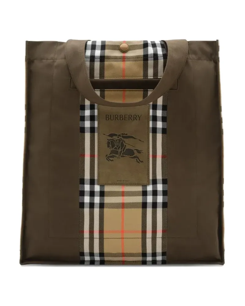 Burberry Check Trench logo-patch tote bag - Braun Braun