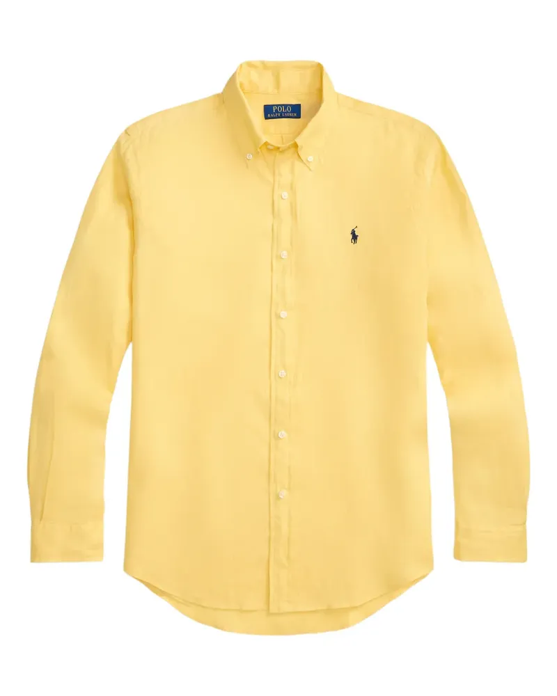 Ralph Lauren Custom Fit Leinenhemd - Gelb Gelb
