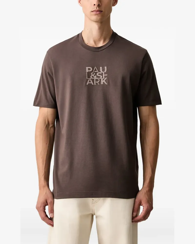 Paul & Shark T-Shirt mit Logo-Stickerei - Braun Braun