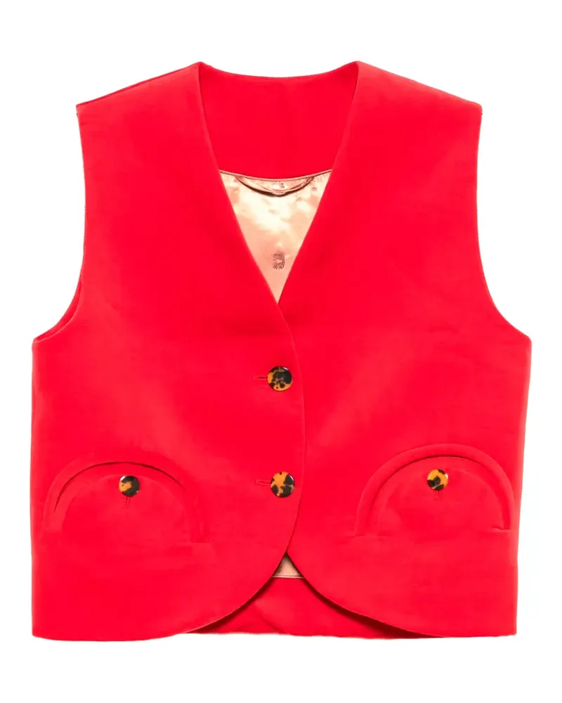 Blazé Milano Gliss button waistcoat - Rot Rot