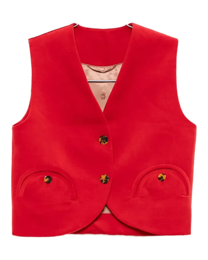 Blazé Milano Gliss button waistcoat - Rot Rot