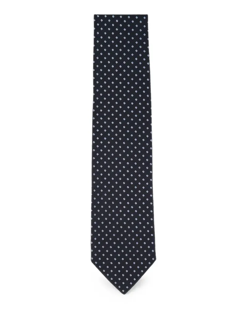 BARBA geometric-pattern silk tie - Schwarz Schwarz