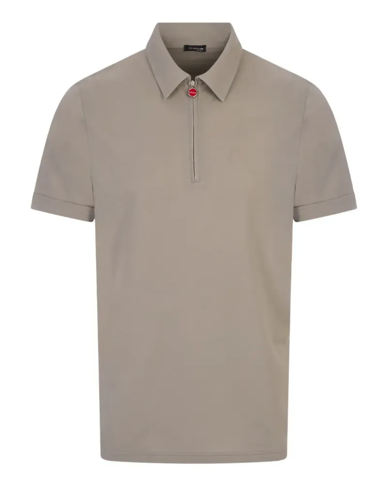 Kiton quarter-zip short-sleeve polo shirt - Nude Nude