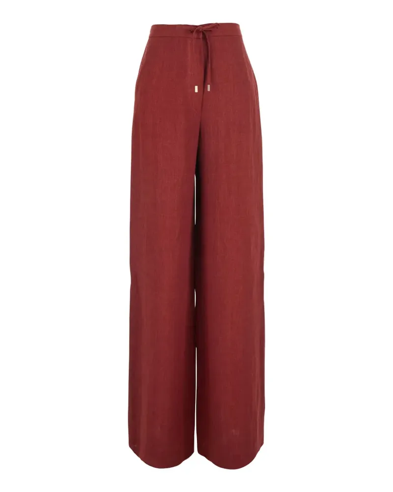 Max Mara drawstring linen palazzo pants - Rot Rot