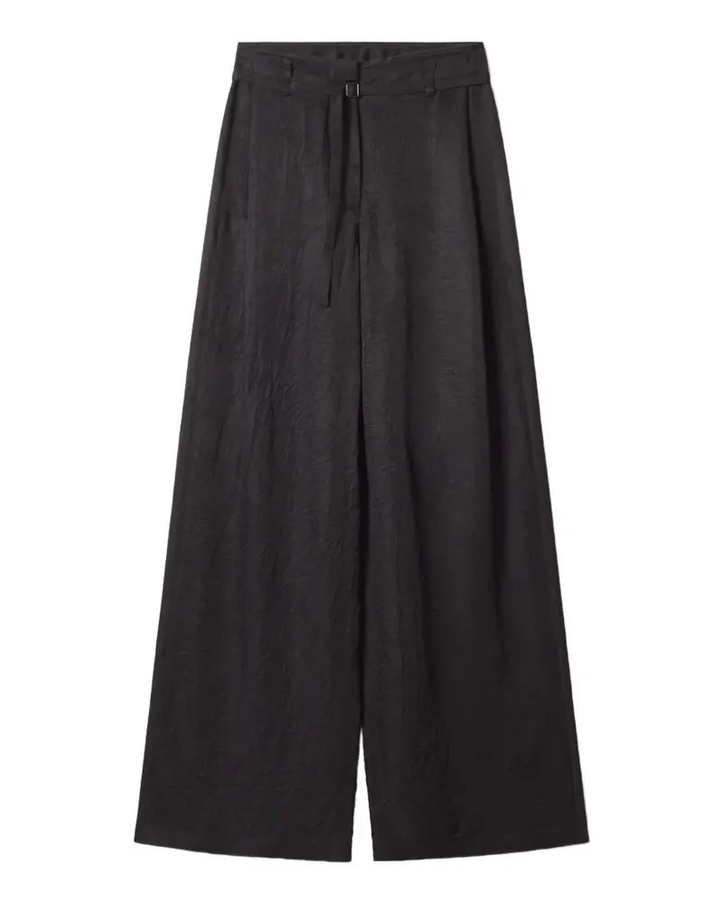 Kitsuné crinkled wide-leg trousers - Schwarz Schwarz