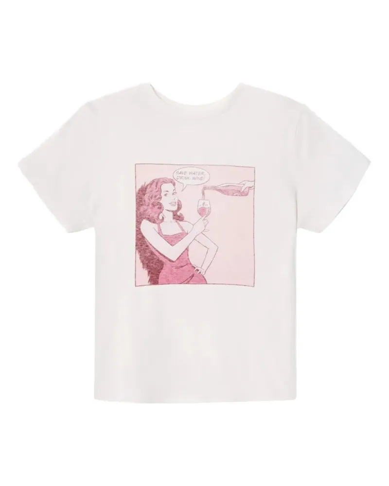 RE/DONE Classic Drink Wine T-Shirt - Weiß Weiß