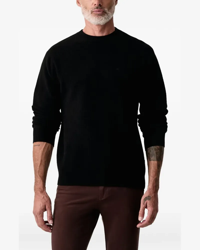 Lindbergh embroidered-logo crew-neck wool sweater - Schwarz Schwarz