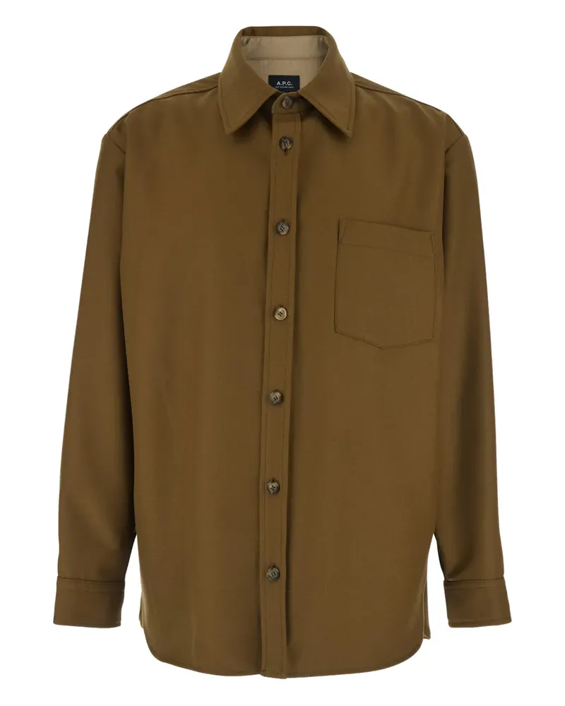 A.P.C. Malaury shirt jacket - Braun Braun