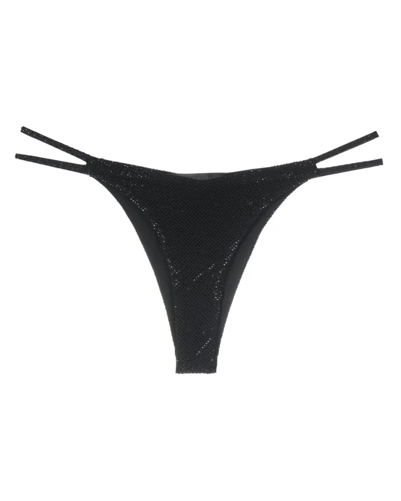 Philipp Plein String mit Kristallen - Schwarz Schwarz