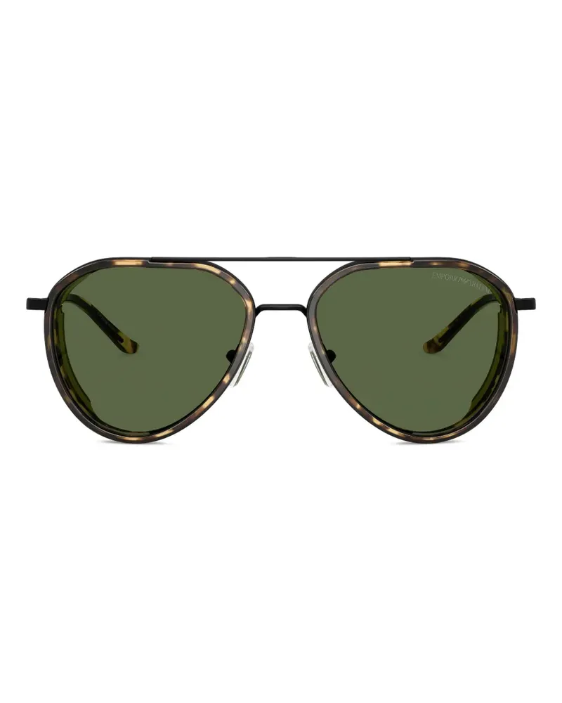 Emporio Armani Sonnenbrille mit Doppelsteg - Schwarz Schwarz