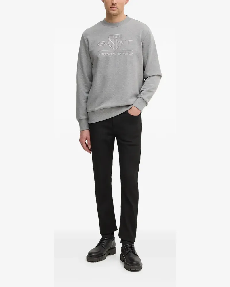 Gant Sweatshirt mit Logo-Stickerei - Grau Grau