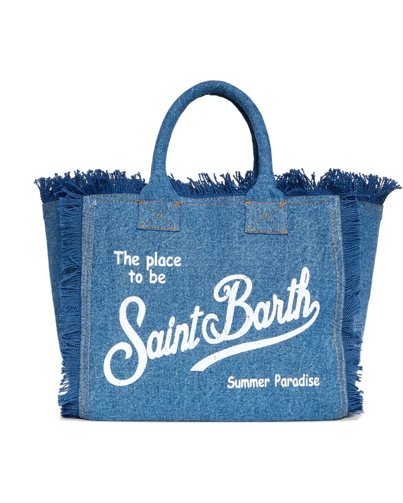 MC2 Saint Barth Colette fringed denim tote bag - Blau Blau
