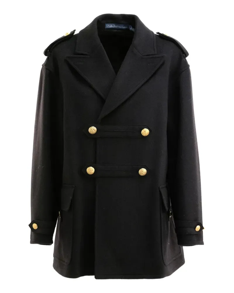 Ralph Lauren Doppelreihige Jacke im Military-Style - Schwarz Schwarz