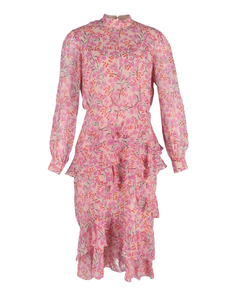 Saloni Gestuftes Isa Midikleid - Rosa Rosa