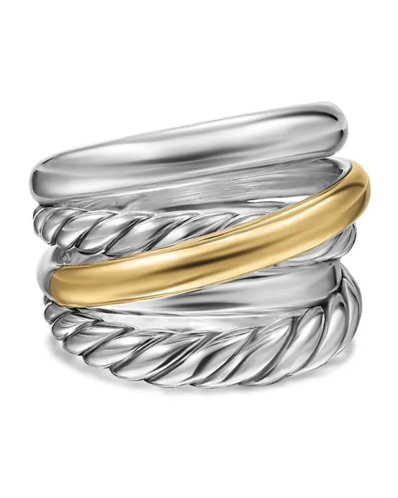 David Yurman 14kt Crossover Five Row Gelbgoldring (17,5mm) - Silber Silber