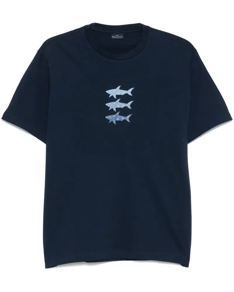 Paul & Shark T-Shirt mit Hai-Print - Blau Blau