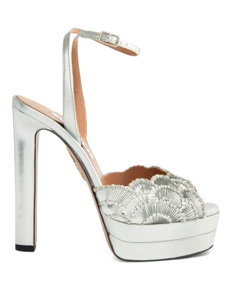 Aquazzura Ce Soir Plateau-Sandalen 130cm - Silber Silber