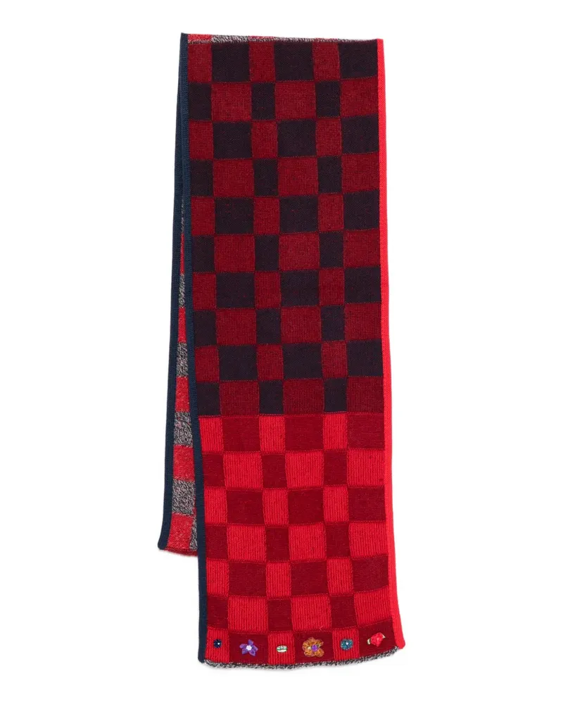 YANYAN KNITS checked scarf - Rot Rot