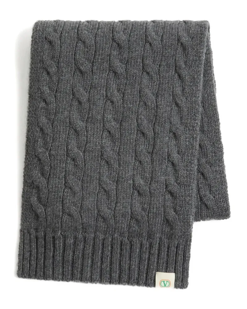Valentino Garavani VLogo Signature cable-knit scarf - Grau Grau