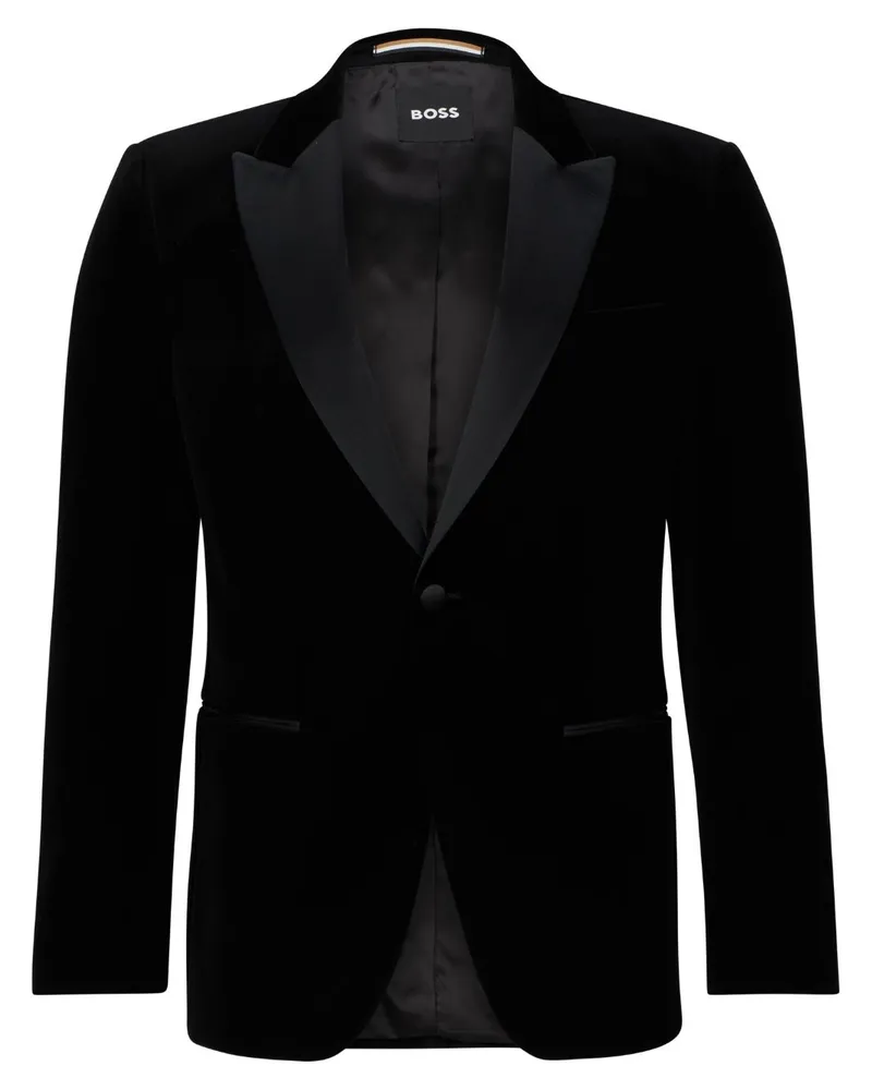 HUGO BOSS Hutson Smoking-Jacke aus Samt - Schwarz Schwarz