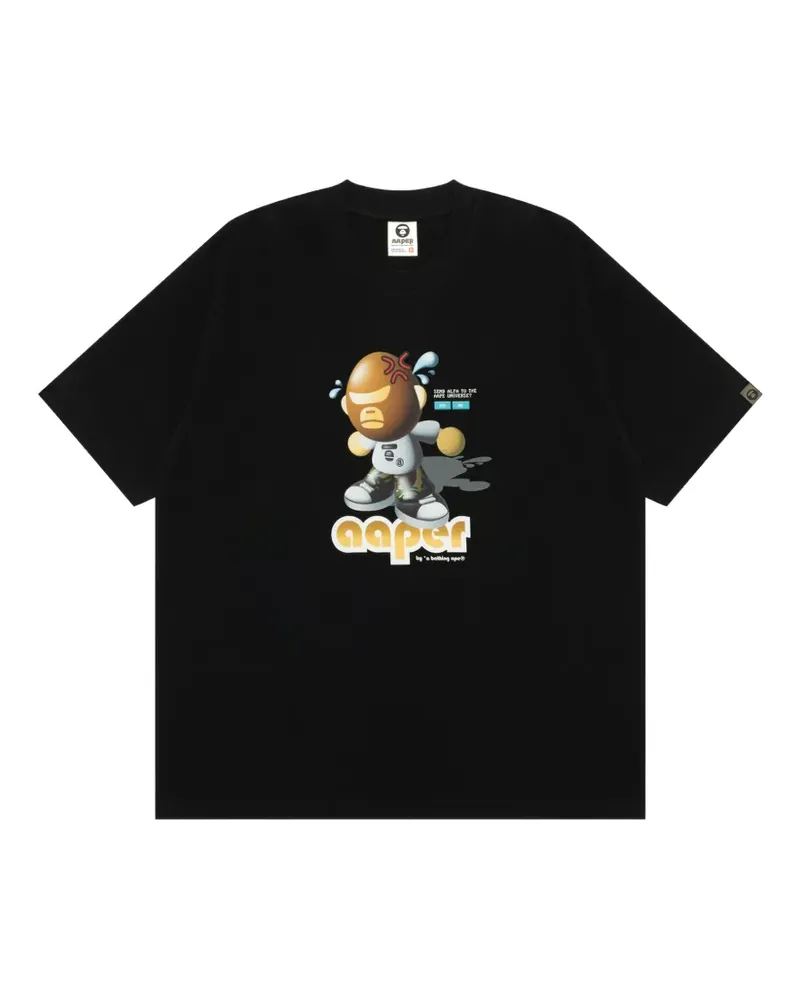 BAPE Aaper T-Shirt mit grafischem Print - Schwarz Schwarz