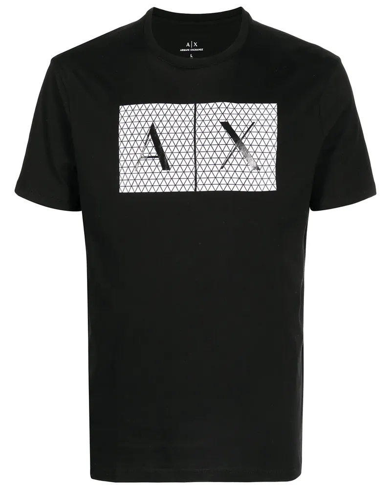 Armani Exchange T-Shirt mit Logo-Print - Schwarz Schwarz