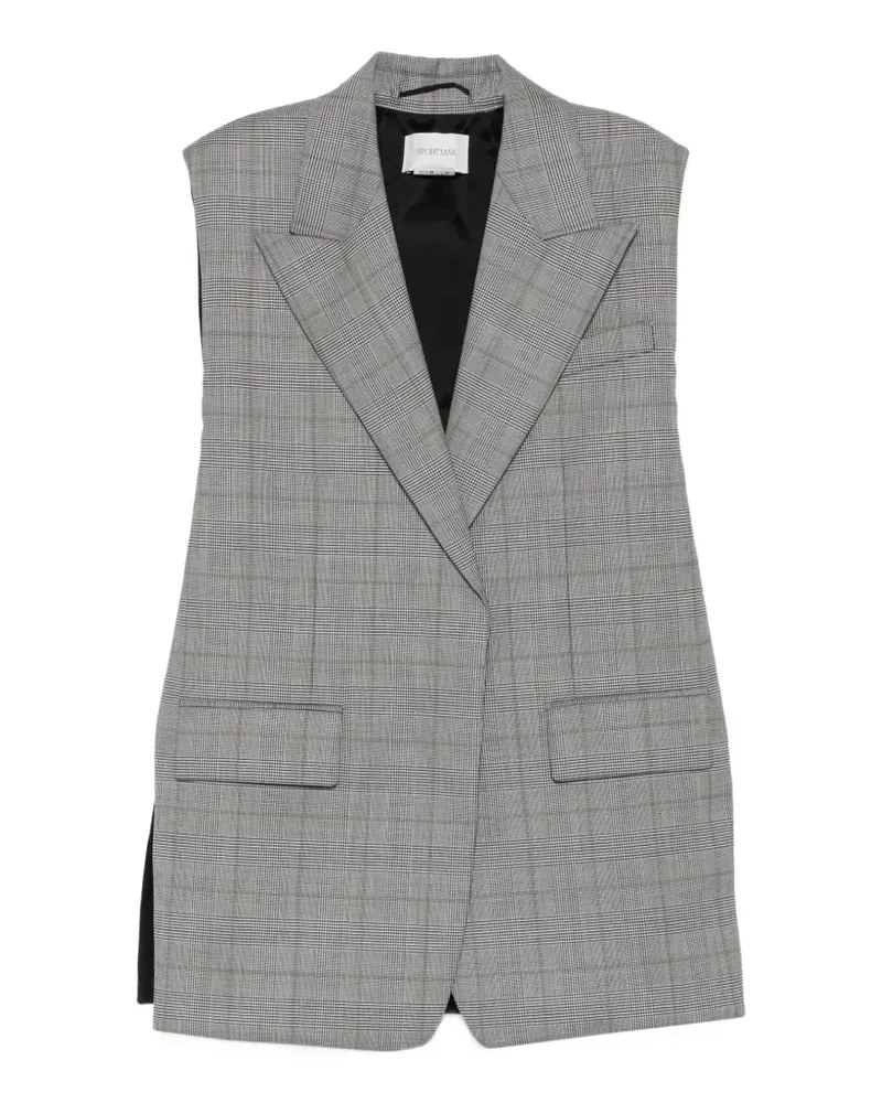 SPORTMAX Ärmelloser Daunenmantel mit Prince of Wales Karo - Weiß Weiß