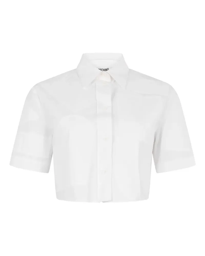Moschino patchwork cropped shirt - Weiß Weiß