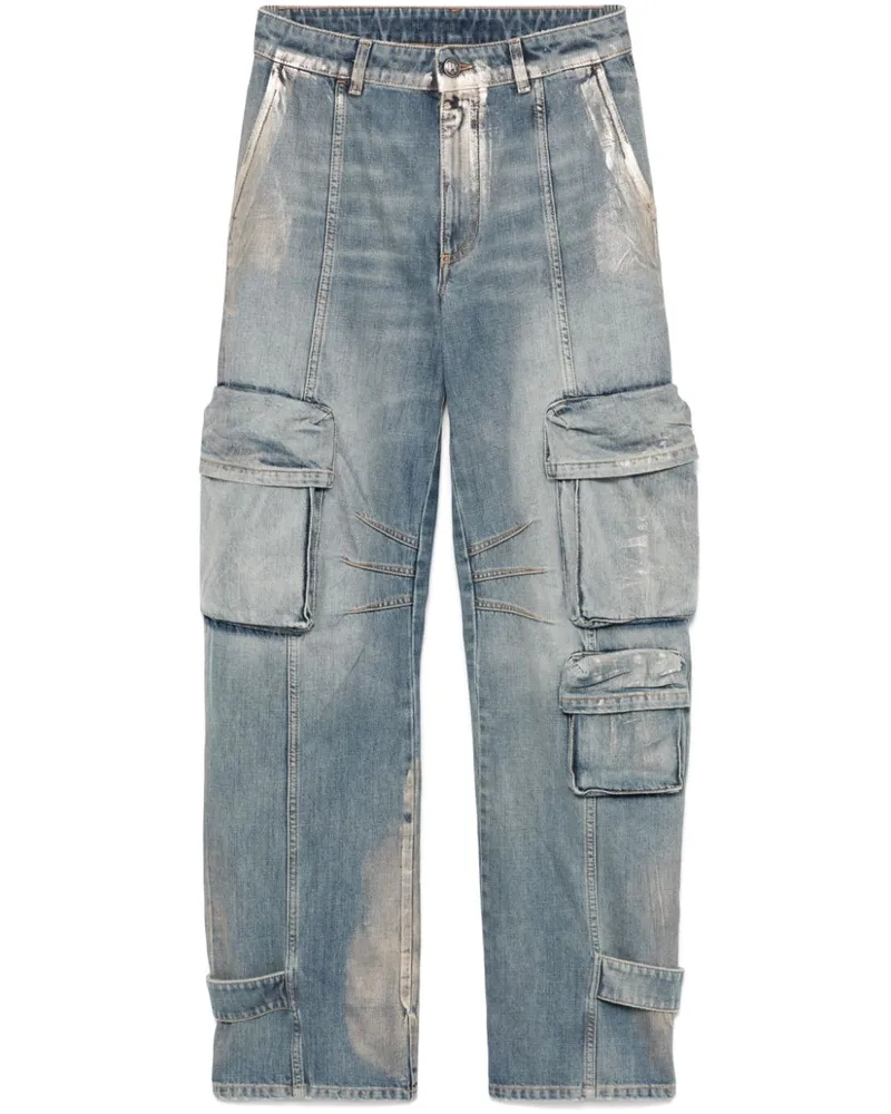 Palm Angels Beschichtete Cargo-Jeans - Blau Blau