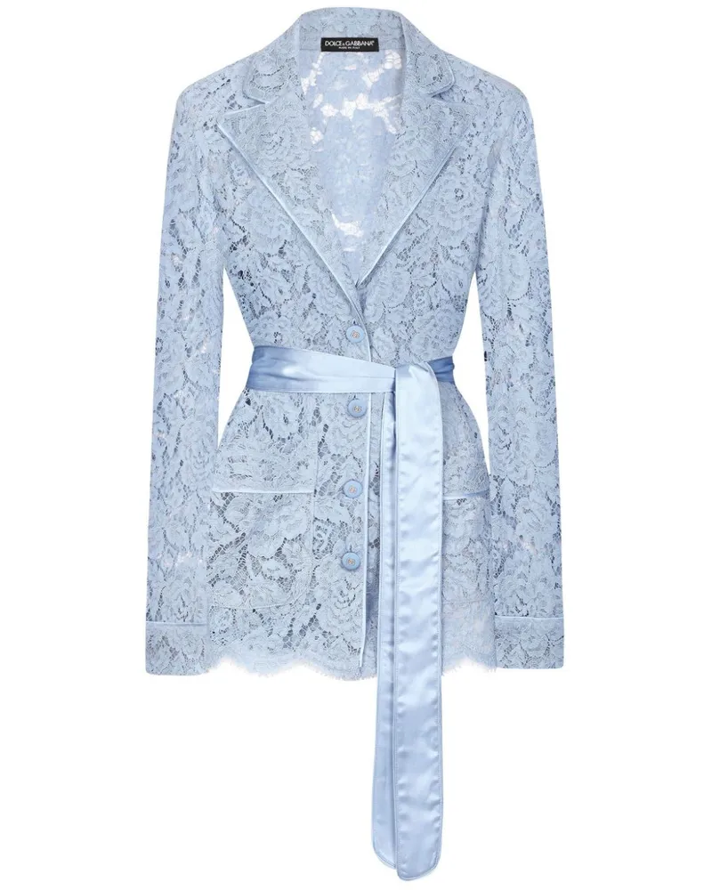 Dolce & Gabbana Hemd mit Spitzenmuster - Blau Blau
