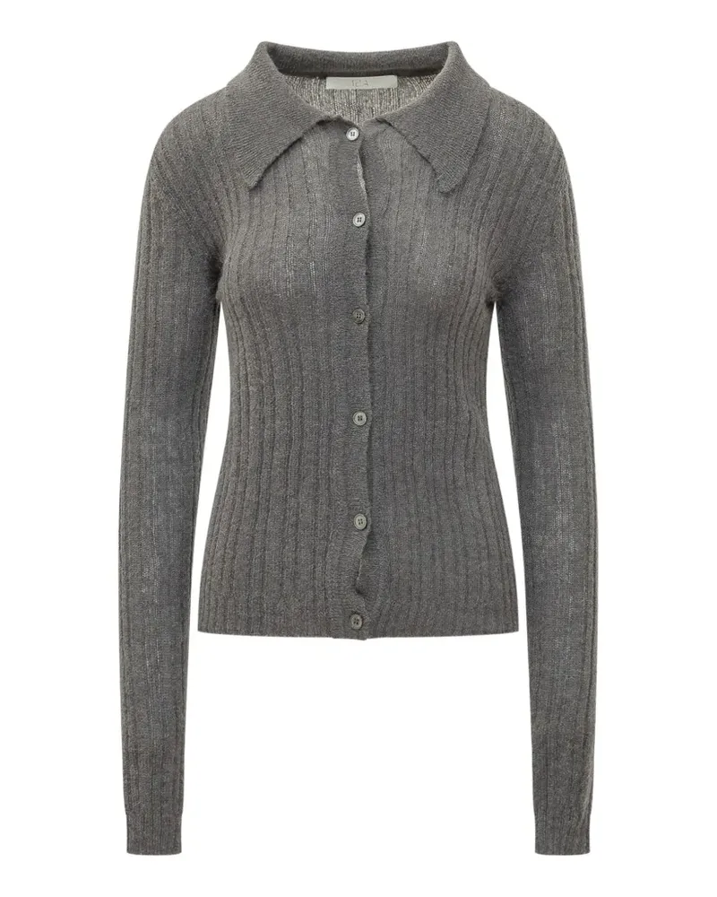 TELA Joy Cardigan aus geripptem Strick - Grau Grau