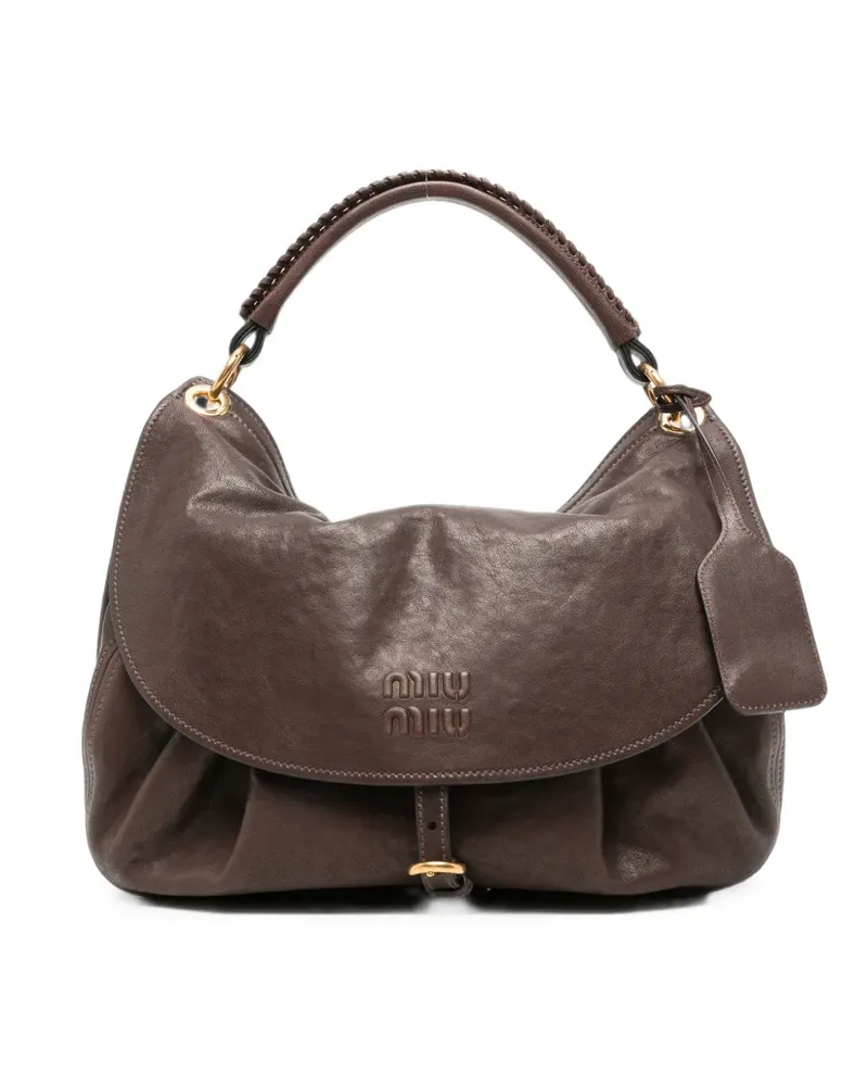 Miu Miu Rendez-Vous leather tote bag - Braun Braun