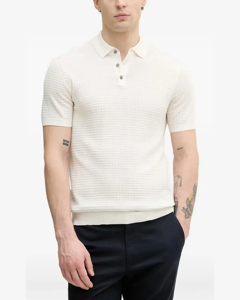 JOOP! Vanceo waffle-knit short-sleeve polo shirt - Nude Nude