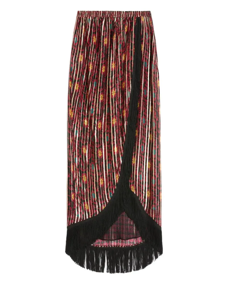 Valentino Garavani Maxirock mit Blumenprint - Rot Rot