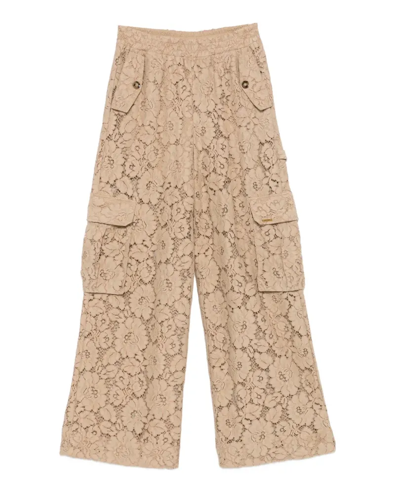 Twin-Set Hose mit Blumenspitze - Nude Nude