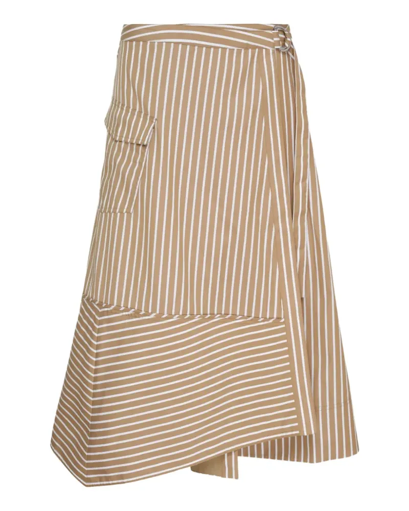 3.1 phillip lim striped asymmetric skirt - Nude Nude