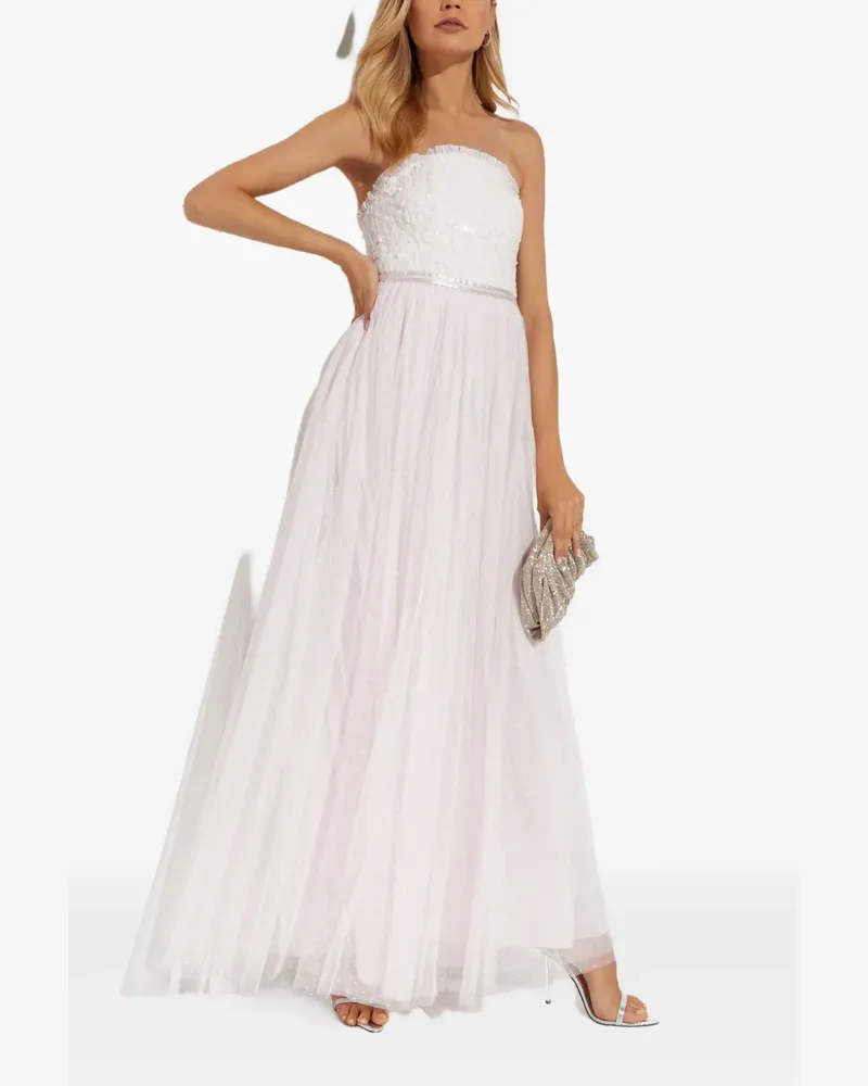Needle & Thread sequin detail strapless maxi dress - Weiß Weiß