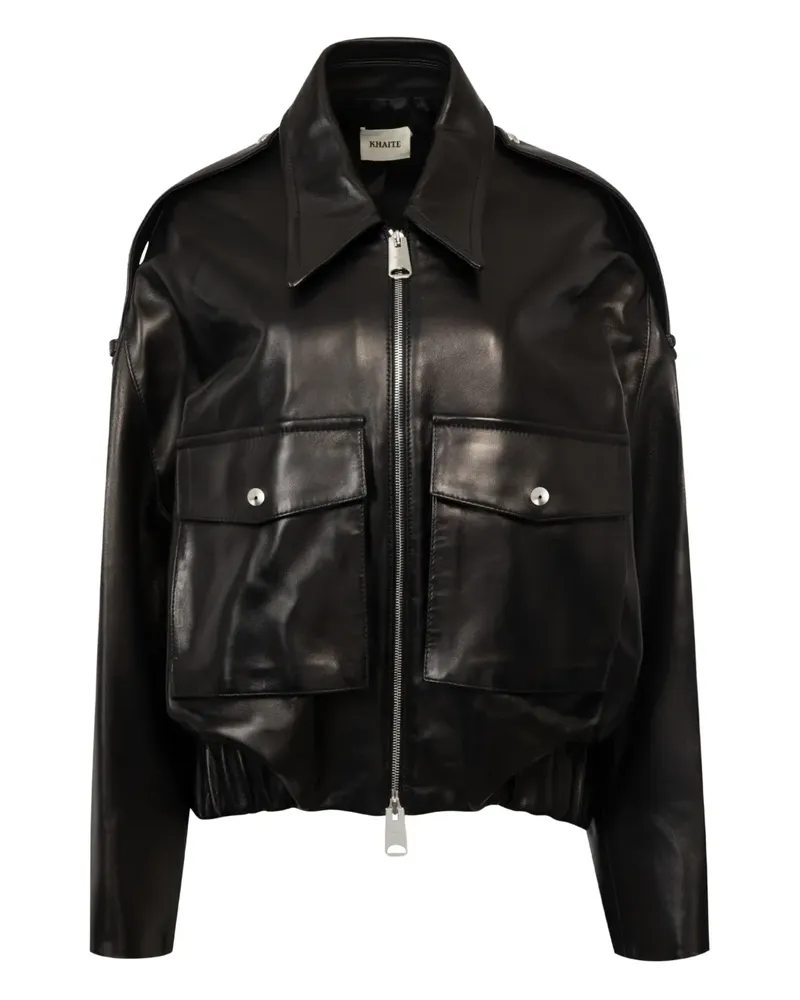 KHAITE Owey Lederjacke - Schwarz Schwarz