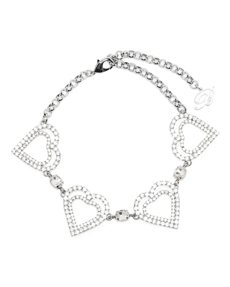 Blumarine Herz-Choker mit Strass - Silber Silber
