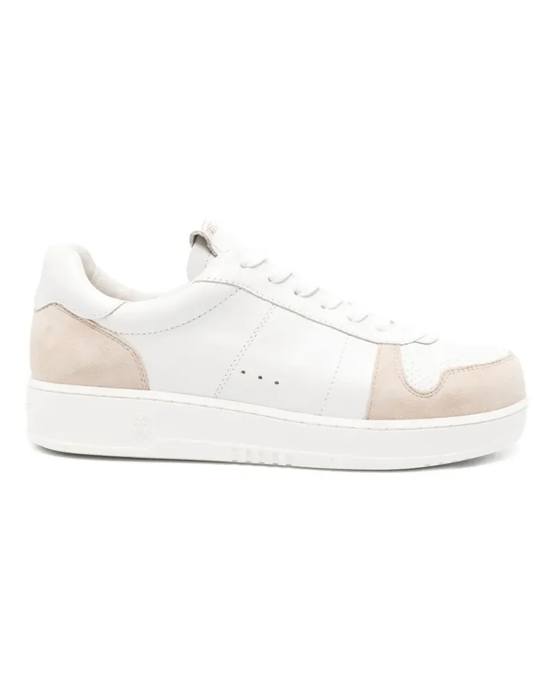 Patrizia Pepe suede-panelled leather sneakers - Weiß Weiß
