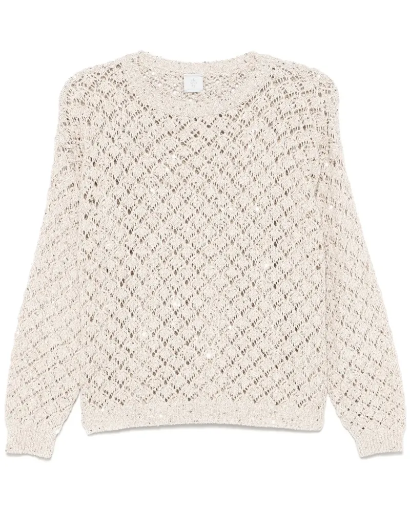 Eleventy Pullover mit Lochstrickmuster - Nude Nude