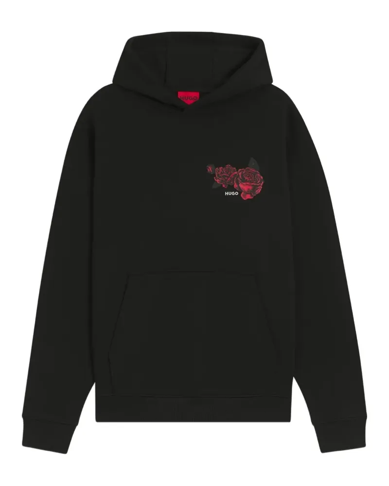 HUGO BOSS Dagethood Hoodie mit Blumen - Schwarz Schwarz
