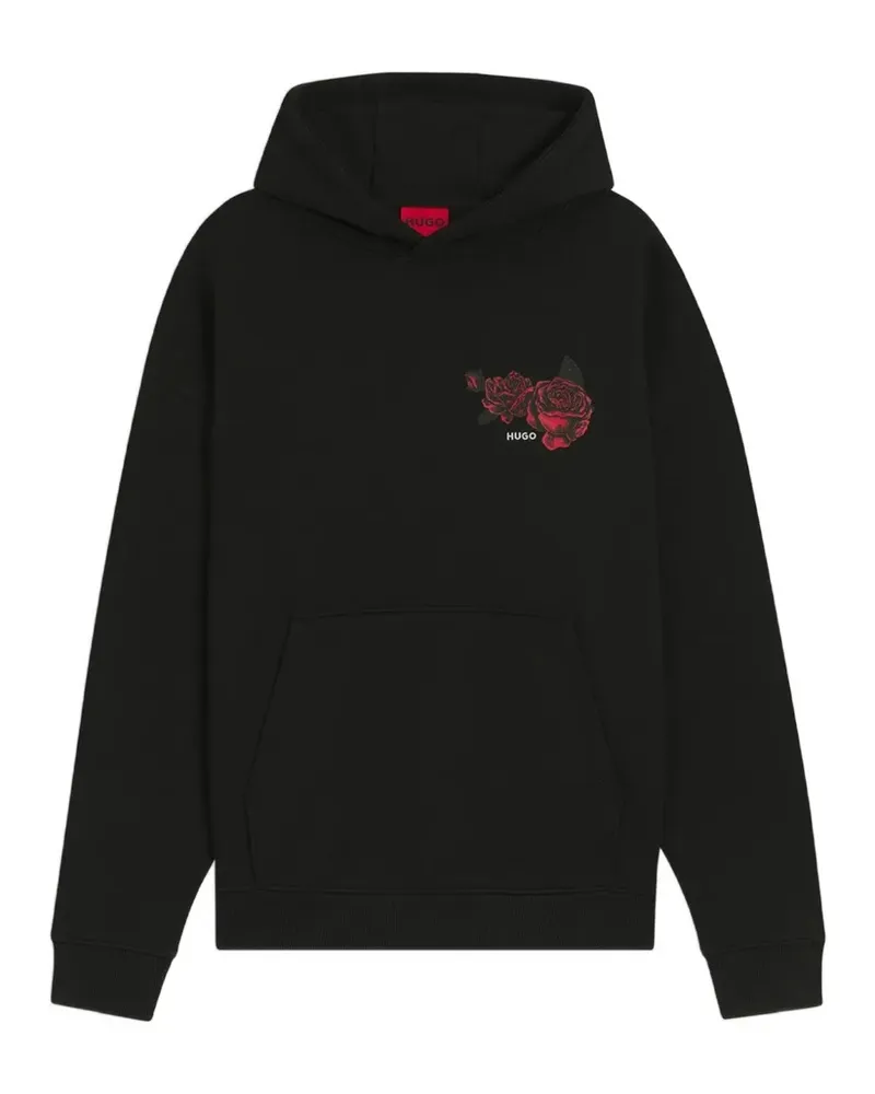 HUGO BOSS Dagethood floral hoodie - Schwarz Schwarz