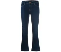 Ausgestellte Cropped-Jeans - Blau