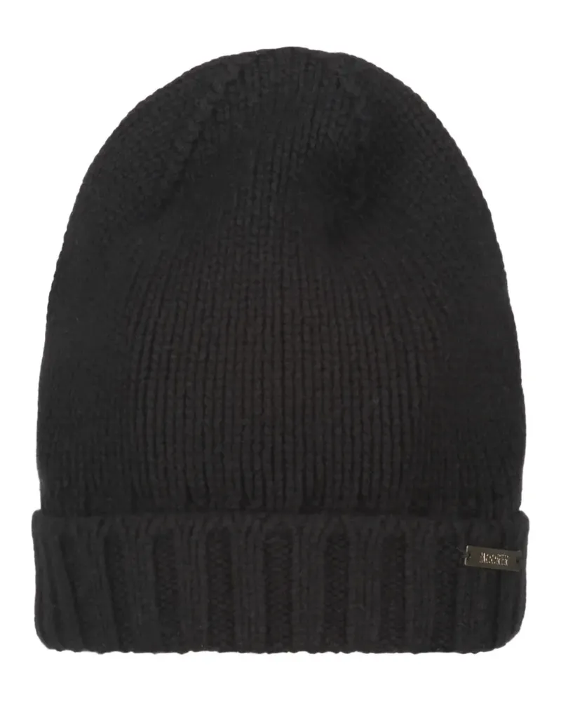 MOORER Vetta ribbed-knit beanie hat - Schwarz Schwarz