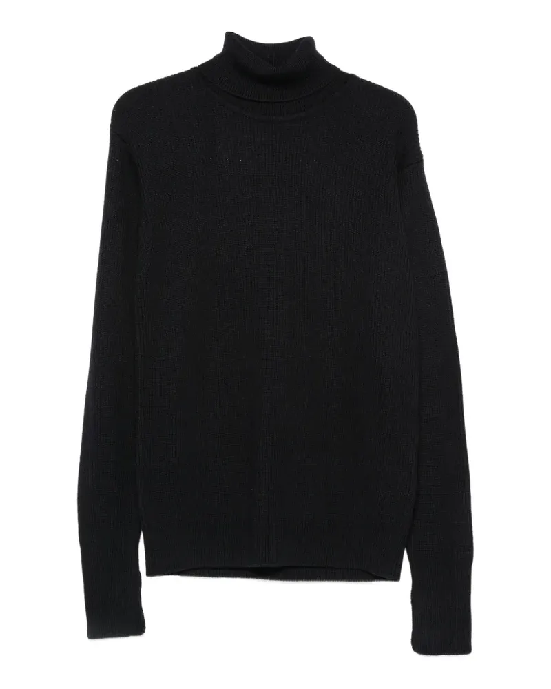 BARENA Gerippter Rollkragenpullover - Schwarz Schwarz